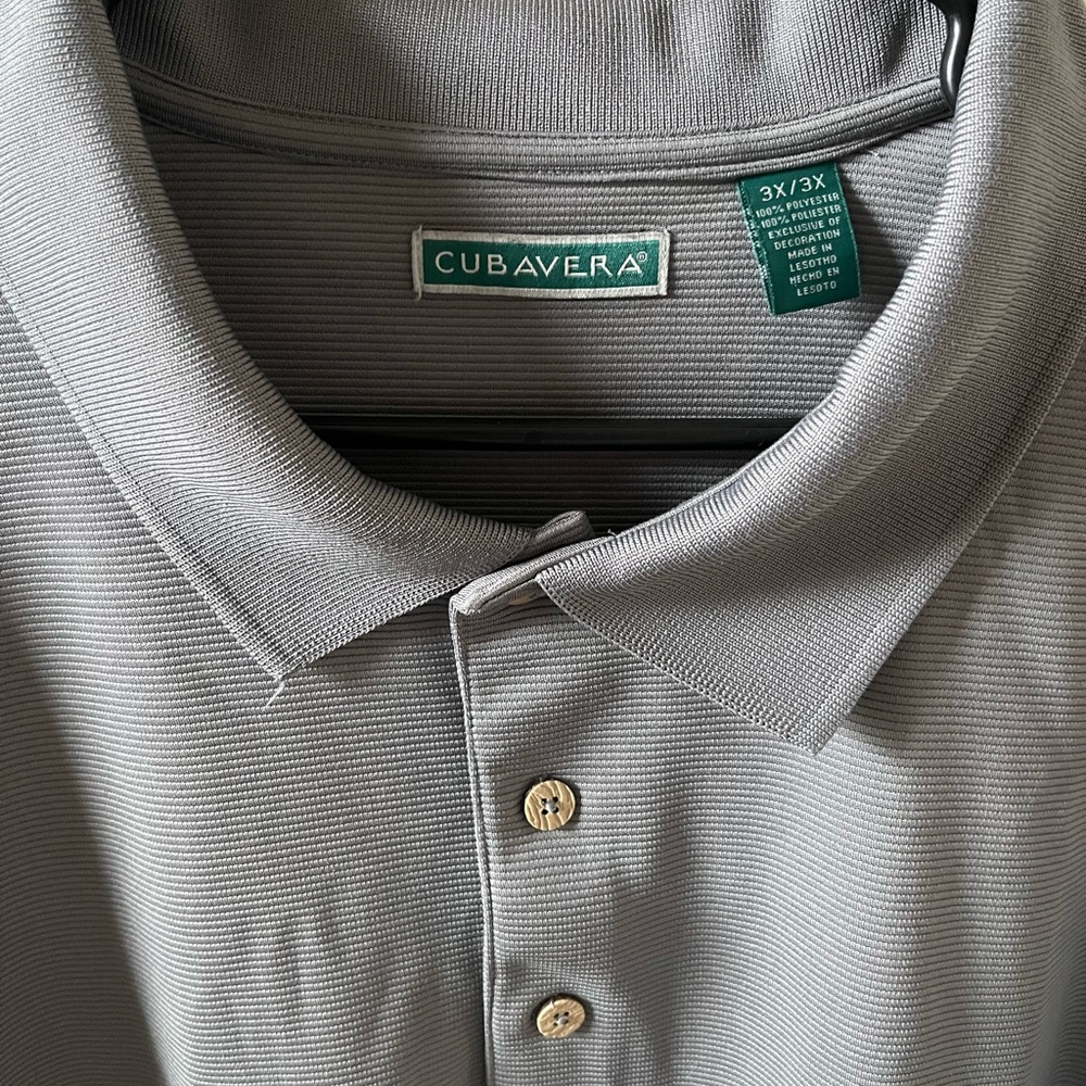 Cubavera Men’s Polo Shirt | 3X | Grey | Collared | Like New - Picture 2 of 4